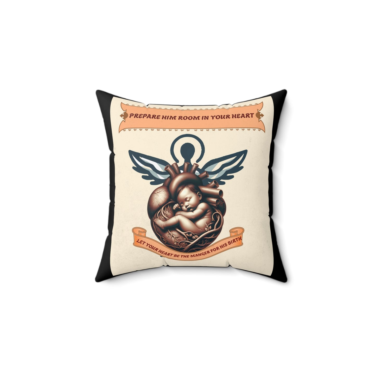 Spun Polyester Square Pillow-Prepare Him room