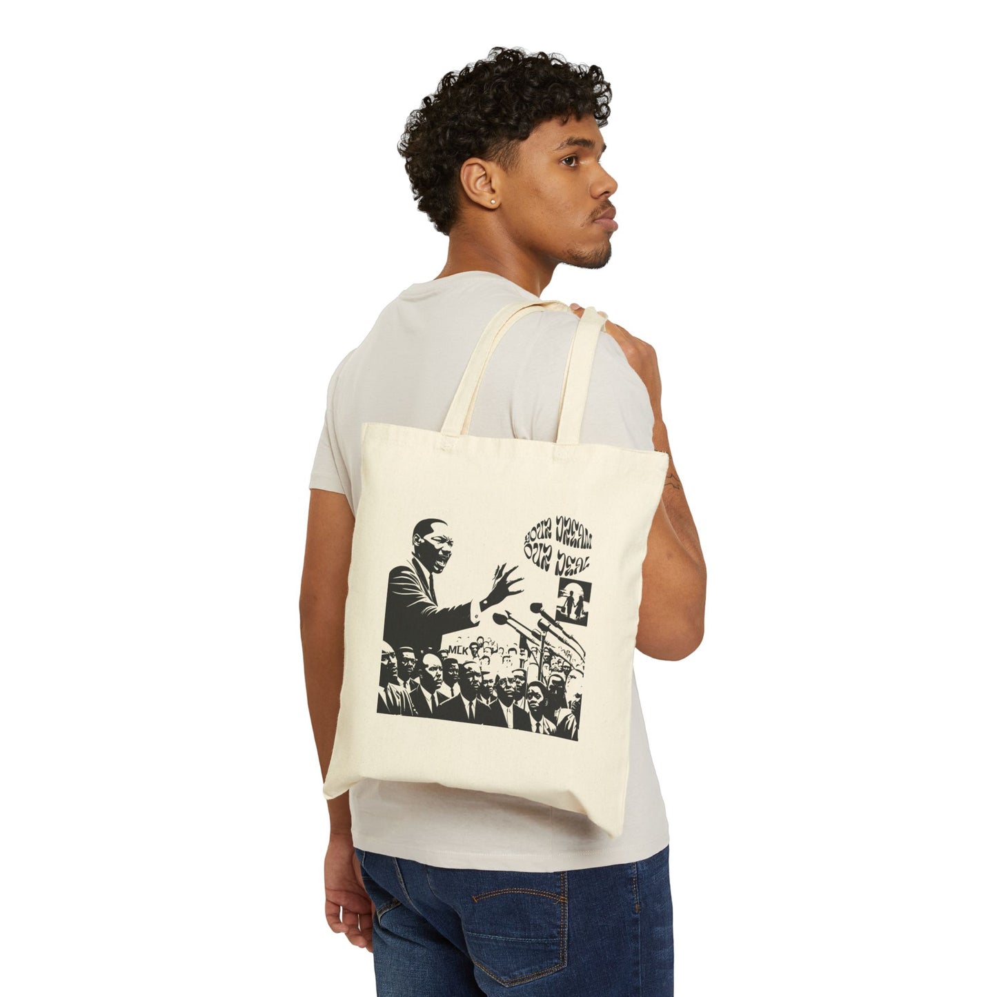 Inspirational Cotton Canvas Tote Bag (Your Dream, Our Deal)