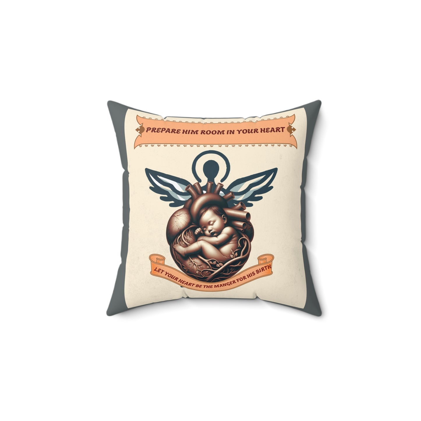 Spun Polyester Square Pillow- Prepare Him room