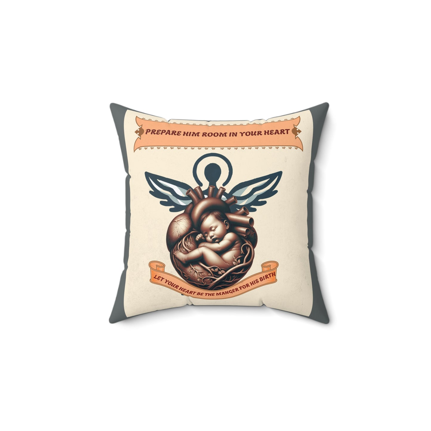 Spun Polyester Square Pillow- Prepare Him room